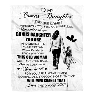 Personalized To My Bonus Daughter Gifts Blanket From Stepmom Whenever Woman Unique Birthday Gifts For Stepdaughter Graduation Christmas Custom Fleece Blanket | teecentury