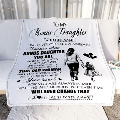 Personalized To My Bonus Daughter Gifts Blanket From Stepmom Whenever Woman Unique Birthday Gifts For Stepdaughter Graduation Christmas Custom Fleece Blanket | teecentury