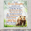 Personalized To My Bonus Daughter Gifts Blanket From Stepmom Wherever Your Journey In Life Bear Stepdaughter Birthday Gifts Customized Fleece Throw Blanket | teecentury