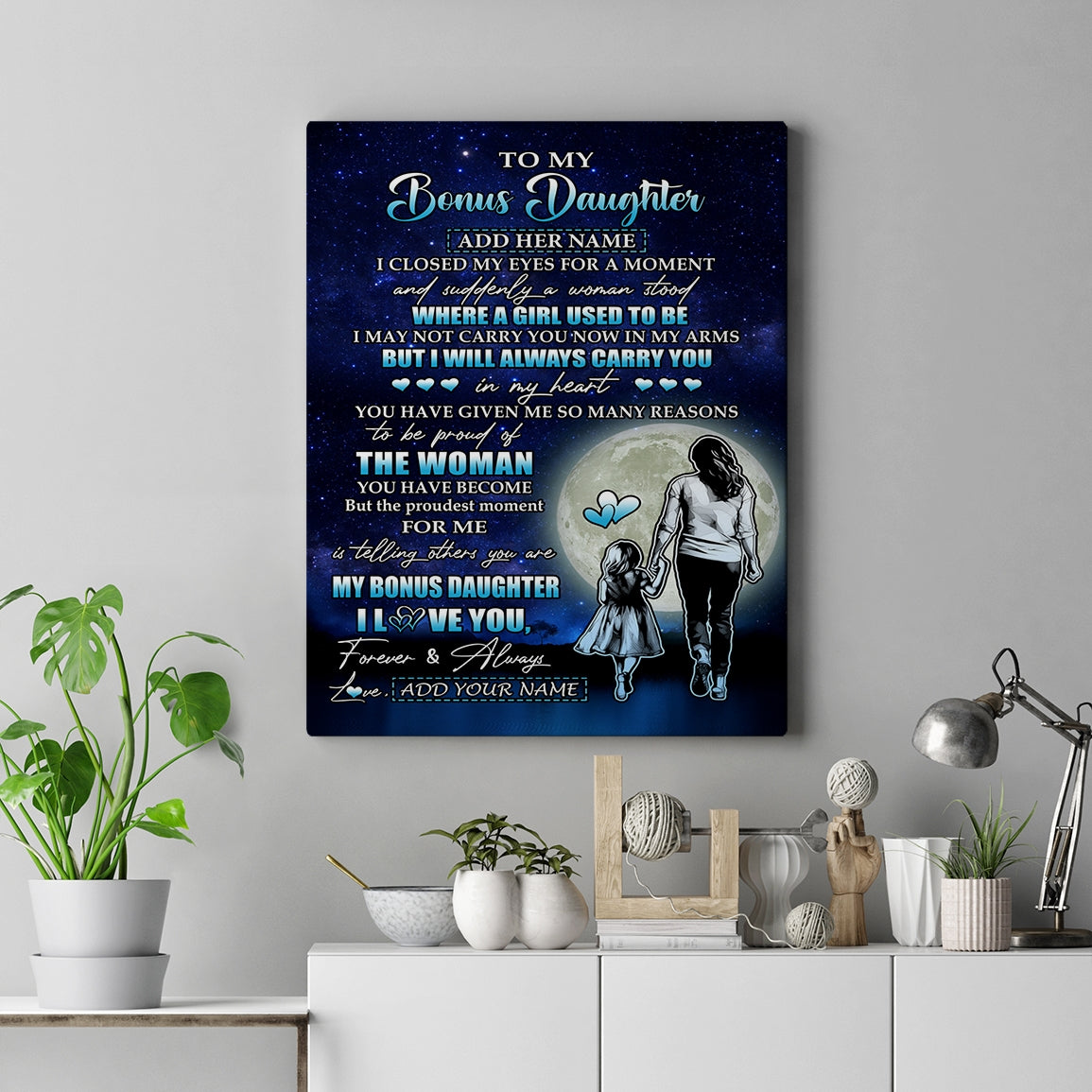 Personalized To My Bonus Daughter Gifts Canvas From Stepmom I Closed My Eyes For A Moment Stepdaughter Birthday Graduation Christmas Custom Art Print Framed Canvas | teecentury