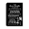 Personalized To My Bonus Daughter Gifts Canvas From Stepmom My Only Wish For You Stepdaughter Birthday Gifts Graduation Christmas Custom Wall Art Print Framed Canvas | teecentury