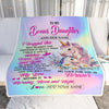 Personalized To My Bonus Daughter Gifts From Step Mom Blanket Unicorn Letter I Hugged This Gifts For Stepdaughter Birthday Graduation Christmas Fleece Blanket | teecentury