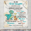Personalized To My Bonus Daughter Gifts From Stepmom Blanket Dinosaur Letter I Hugged This Gifts For Stepdaughter Birthday Graduation Christmas Fleece Blanket | teecentury