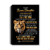 Personalized To My Bonus Daughter Gifts From Stepmom Canvas Old Lion Love You Stepdaughter Birthday Gifts Graduation Christmas Custom Wall Art Print Framed Canvas | teecentury