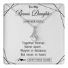 Alluring Beauty Necklace 14K White Gold Finish | 1 | Personalized To My Bonus Daughter Gifts From Stepmom Necklace Together Forever With Heartfelt Message Stepdaughter Birthday Christmas Gift Box Message Card | https://teecentury.