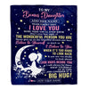 Personalized To My Bonus Daughter Gifts From Stepmom Stepdad Blanket Floral Moon Birthday Gifts For Stepdaughter Graduation Wedding Christmas Fleece Blanket | teecentury