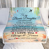 Personalized To My Bonus Daughter Gifts From Stepmother Dad Blanket Beach I Love You Birthday Gifts Graduation For Stepdaughter Christmas Fleece Blanket | teecentury