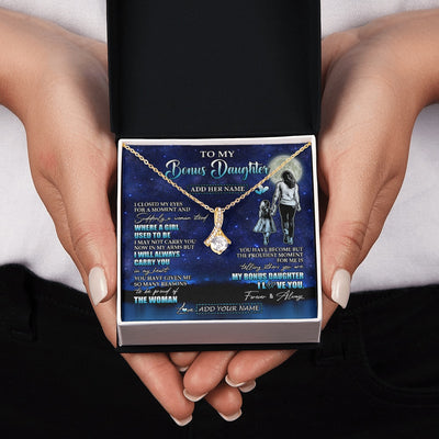 Alluring Beauty Necklace 18K Yellow Gold Finish | 2 | Personalized To My Bonus Daughter Gifts Necklace From Stepmom I Closed My Eyes For A Moment Stepdaughter Birthday Graduation Christmas Gift Box Message Card | teecentury.myshopify