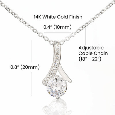 Alluring Beauty Necklace 14K White Gold Finish | 4 | Personalized To My Bonus Daughter Gifts Necklace From Stepmom Stepdad I Wish You The Strength Butterfly Stepdaughter Birthday Christmas Gift Box Message Card | https://teecentury.
