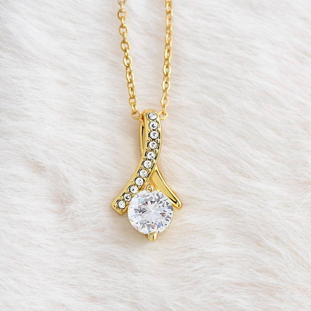 Alluring Beauty Necklace 18K Yellow Gold Finish | 4 | Personalized To My Bonus Daughter Gifts Necklace From Stepmom Stepdad I Wish You The Strength Butterfly Stepdaughter Birthday Christmas Gift Box Message Card | https://teecentury.