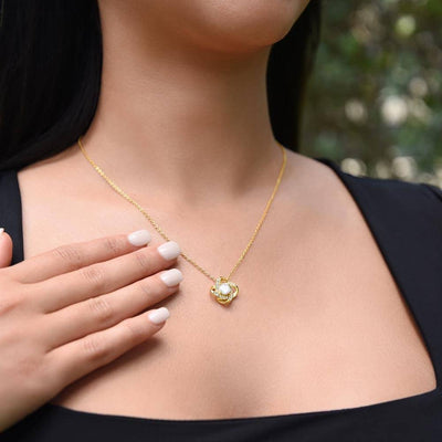 Love Knot Necklace 18K Yellow Gold Finish | 3 | Personalized To My Bonus Daughter Gifts Necklace From Stepmom Stepdad I Wish You The Strength Butterfly Stepdaughter Birthday Christmas Gift Box Message Card | https://teecentury.
