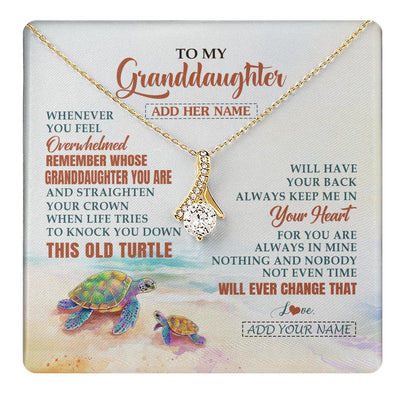 Alluring Beauty Necklace 18K Yellow Gold Finish | 1 | Personalized To My Bonus Daughter Gifts Necklace From Stepmom Whenever Turtle Unique Birthday Gifts For Stepdaughter Christmas Custom Gift Box Message Card | https://teecentury.