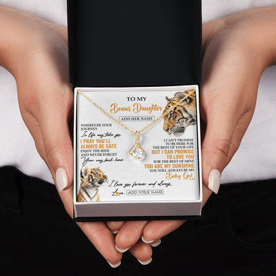 Alluring Beauty Necklace 18K Yellow Gold Finish | 2 | Personalized To My Bonus Daughter Gifts Necklace From Stepmom Wherever Your Journey In Life Tiger Stepdaughter Birthday Gifts Custom Gift Box Message Card | https://teecentury.