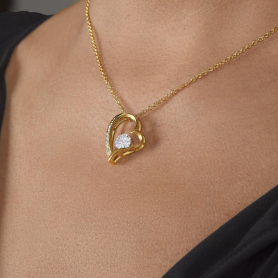 Forever Love Necklace 18K Yellow Gold Finish | 3 | Personalized To My Bonus Daughter Gifts Necklace From Stepmom Wherever Your Journey In Life Tiger Stepdaughter Birthday Gifts Custom Gift Box Message Card | https://teecentury.