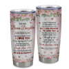 Personalized To My Bonus Daughter Gifts Tumbler From Step Mom Floral I Love You Birthday Gifts For Stepdaughter Graduation Christmas Custom Stainless Steel Mug | teecentury