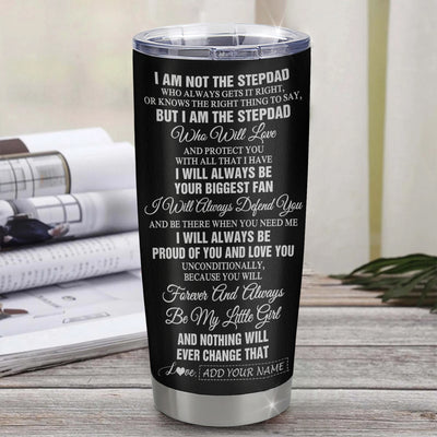 Personalized To My Bonus Daughter Gifts Tumbler From Stepdad Biggest Fan Birthday Gifts For Stepdaughter From Stepfather Christmas Custom Stainless Steel Travel Mug | teecentury
