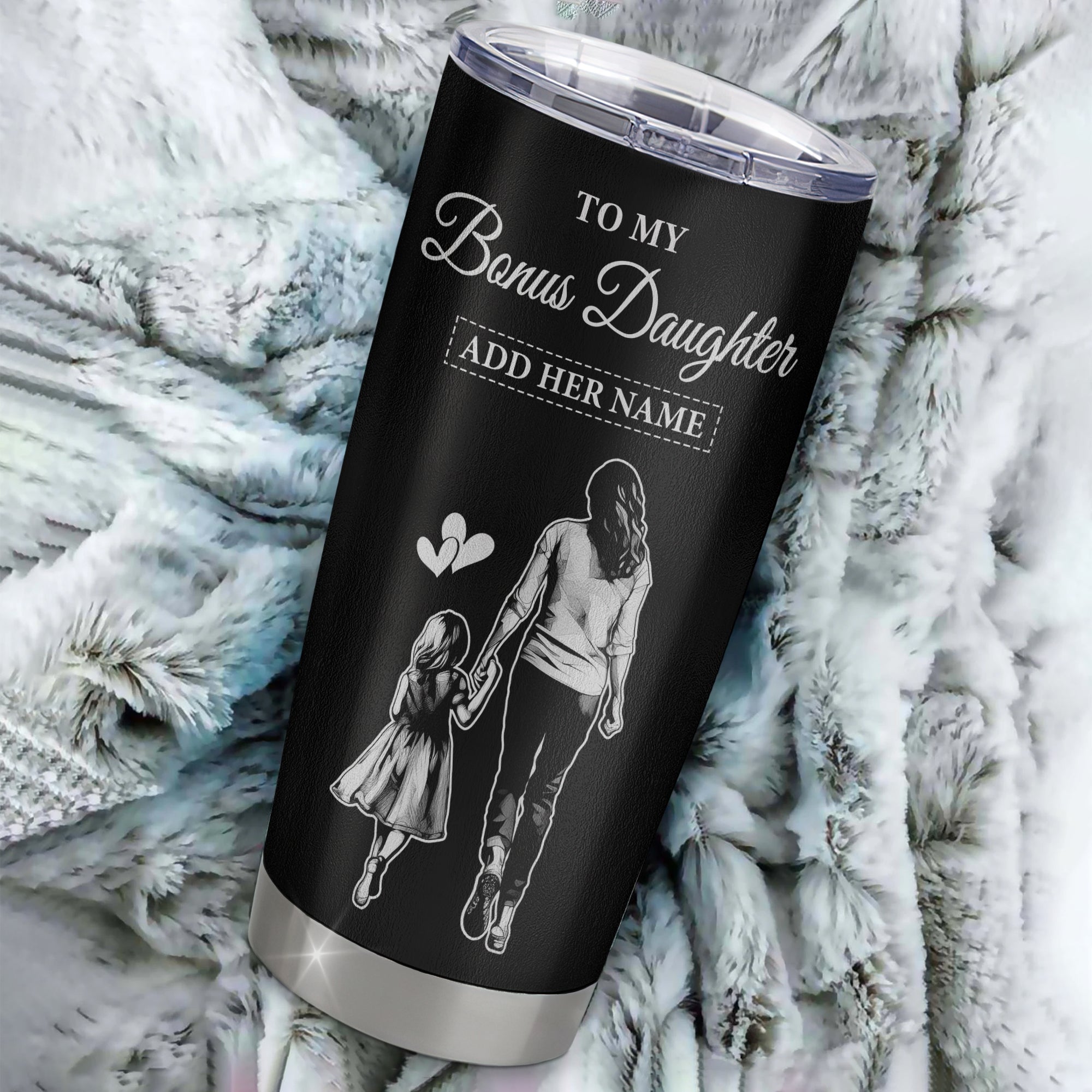 Personalized To My Bonus Daughter Gifts Tumbler From Stepmom Biggest Fan Birthday Gifts For Stepdaughter From Stepmother Christmas Custom Stainless Steel Travel Mug | teecentury