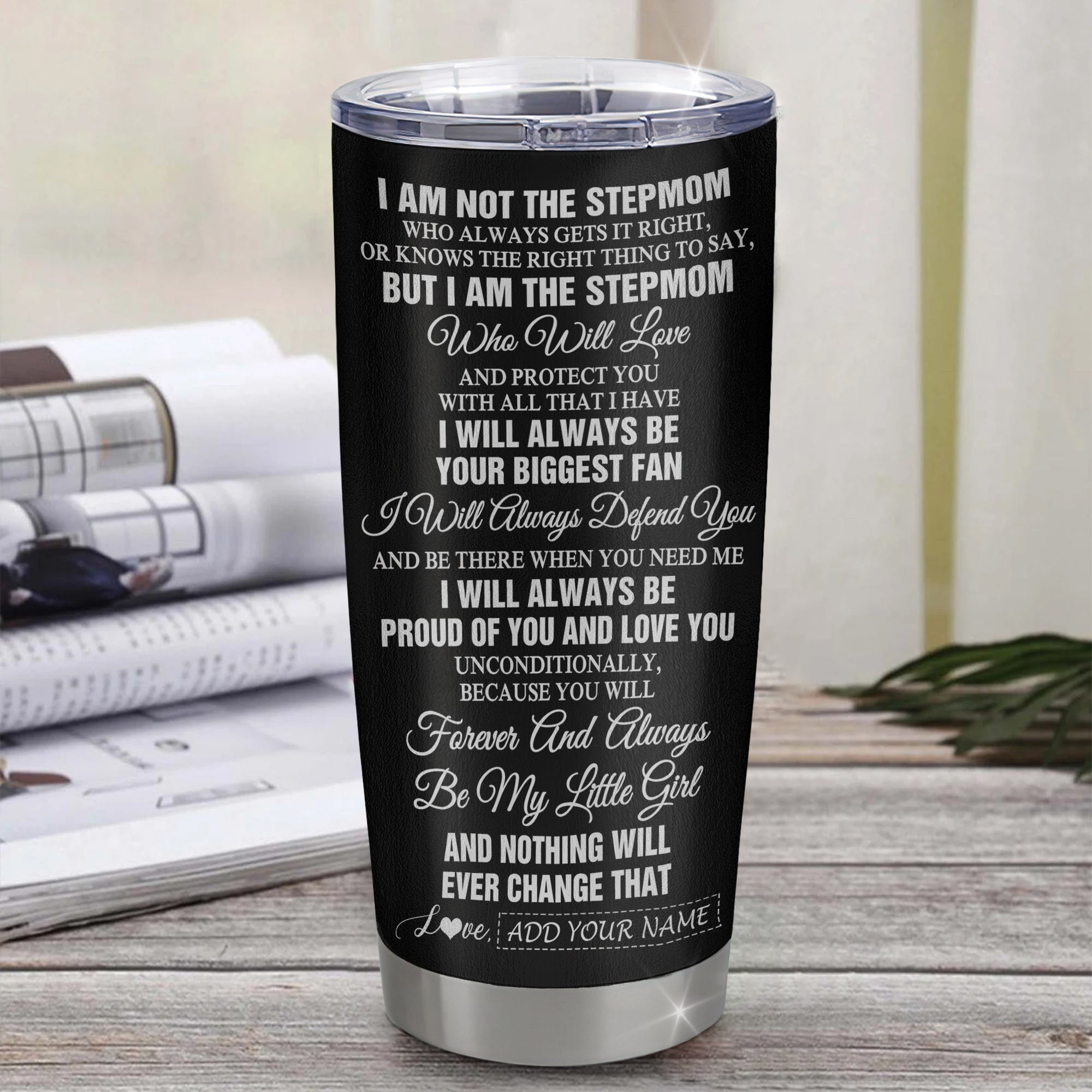 Personalized To My Bonus Daughter Gifts Tumbler From Stepmom Biggest Fan Birthday Gifts For Stepdaughter From Stepmother Christmas Custom Stainless Steel Travel Mug | teecentury