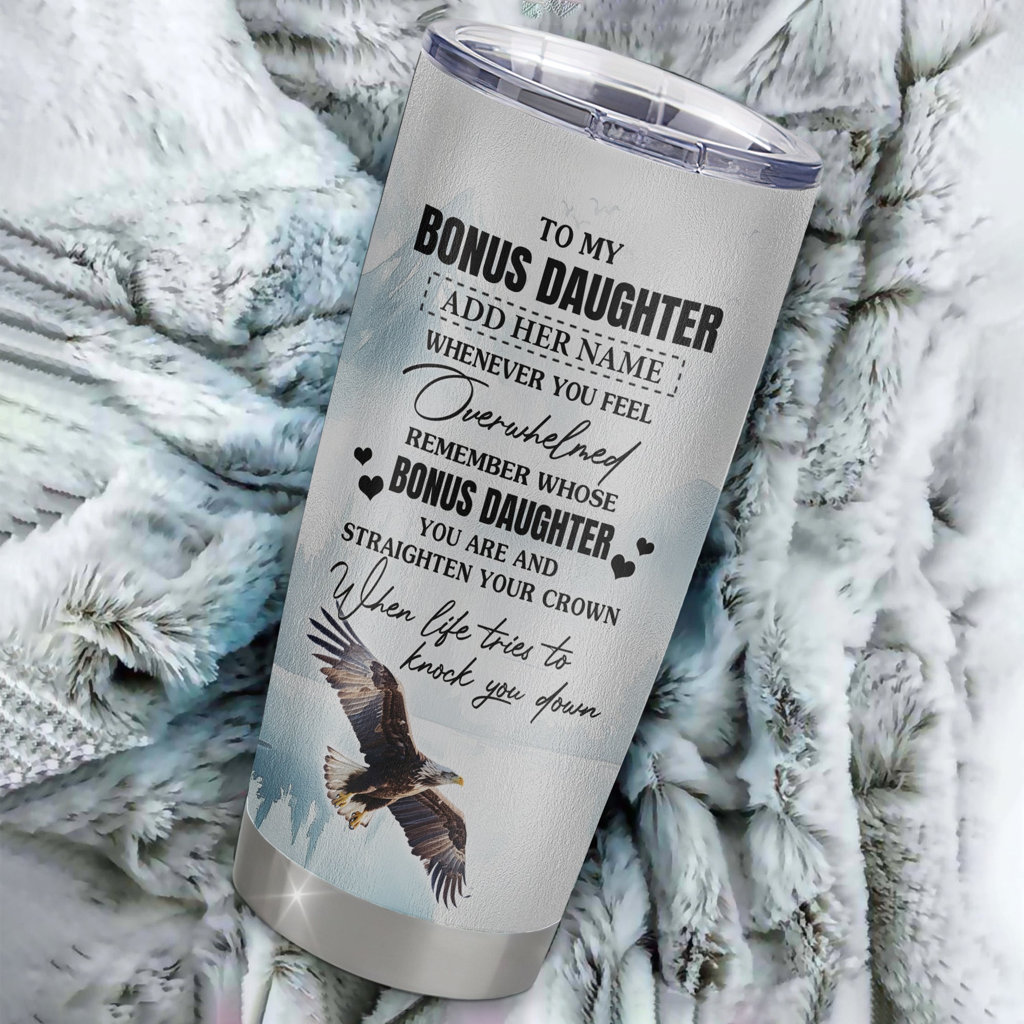 Personalized To My Bonus Daughter Gifts Tumbler From Stepmom Whenever Eagle Unique Birthday Gifts For Stepdaughter Graduation Christmas Stainless Steel Insulated Mug | teecentury