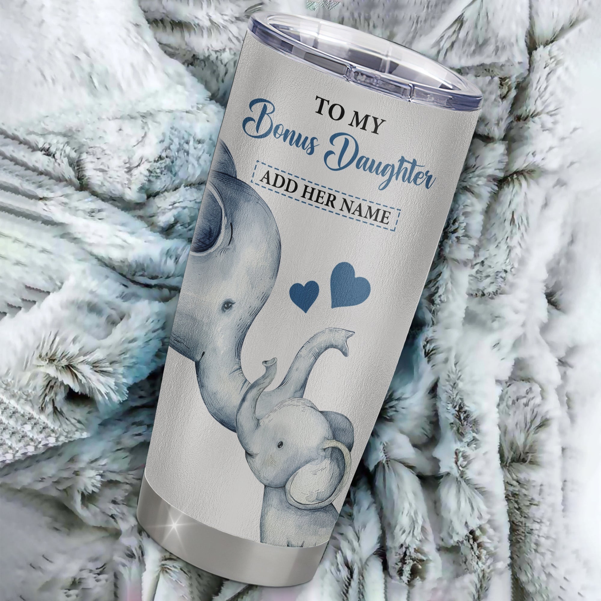 Personalized To My Bonus Daughter Gifts Tumbler From Stepmom Whenever Elephant Unique Birthday Gifts For Stepdaughter Graduation Christmas Custom Stainless Steel Mug | teecentury