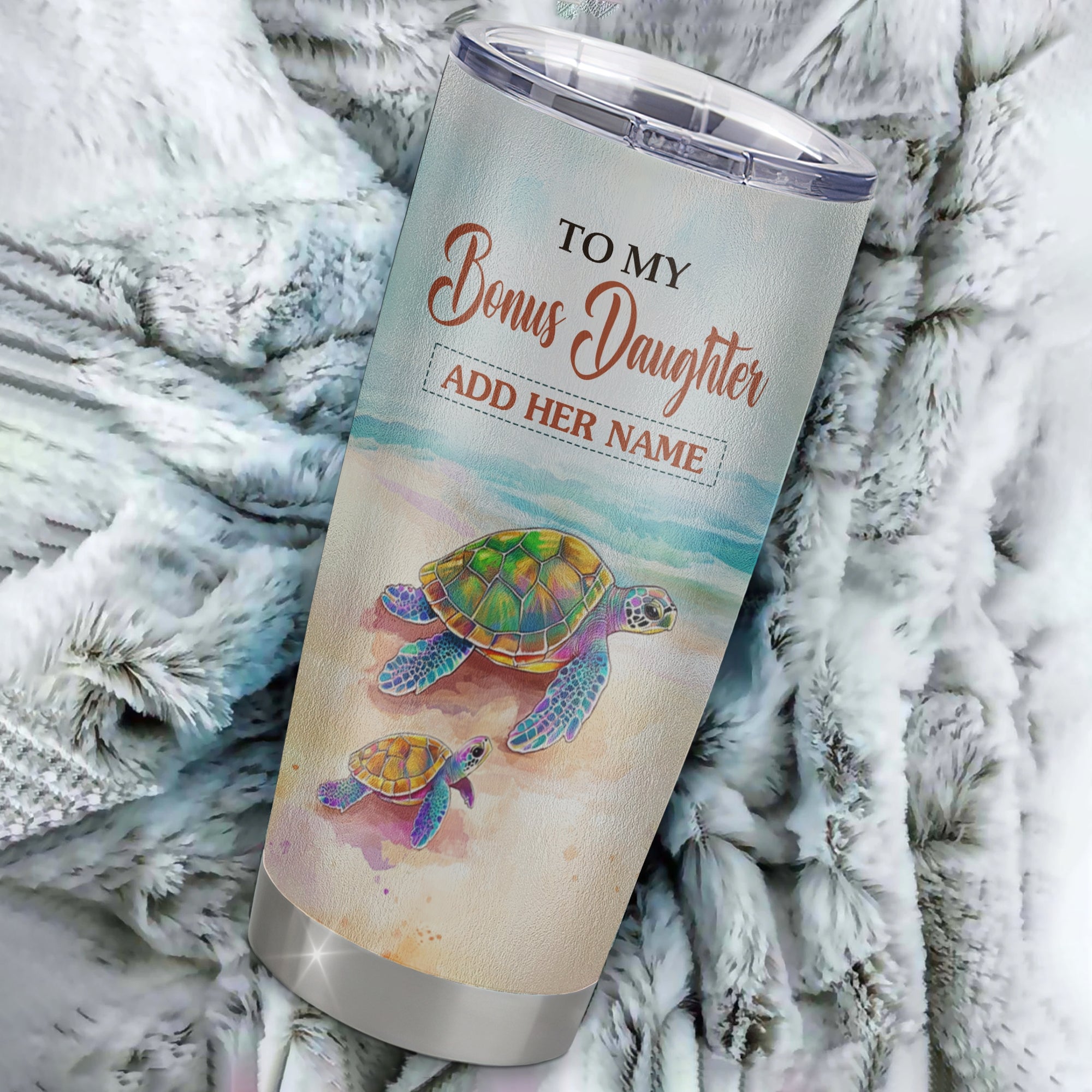 Personalized To My Bonus Daughter Gifts Tumbler From Stepmom Whenever Turtle Unique Birthday Gifts For Stepdaughter Graduation Christmas Custom Stainless Steel Mug | teecentury