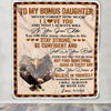 Personalized To My Bonus Daughter I Love You Forever Blanket From Stepmother Dad Eagle Stepdaughter Birthday Gifts Graduation Christmas Fleece Throw Blanket | teecentury