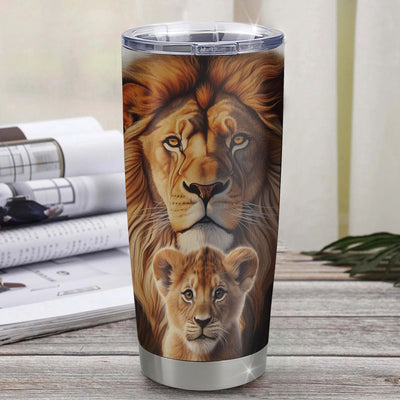 Personalized To My Bonus Daughter Lion Tumbler From Stepdad I Closed My Eyes Great Stepdaughter Birthday Gifts Graduation Christmas Custom Stainless Steel Travel Mug | teecentury
