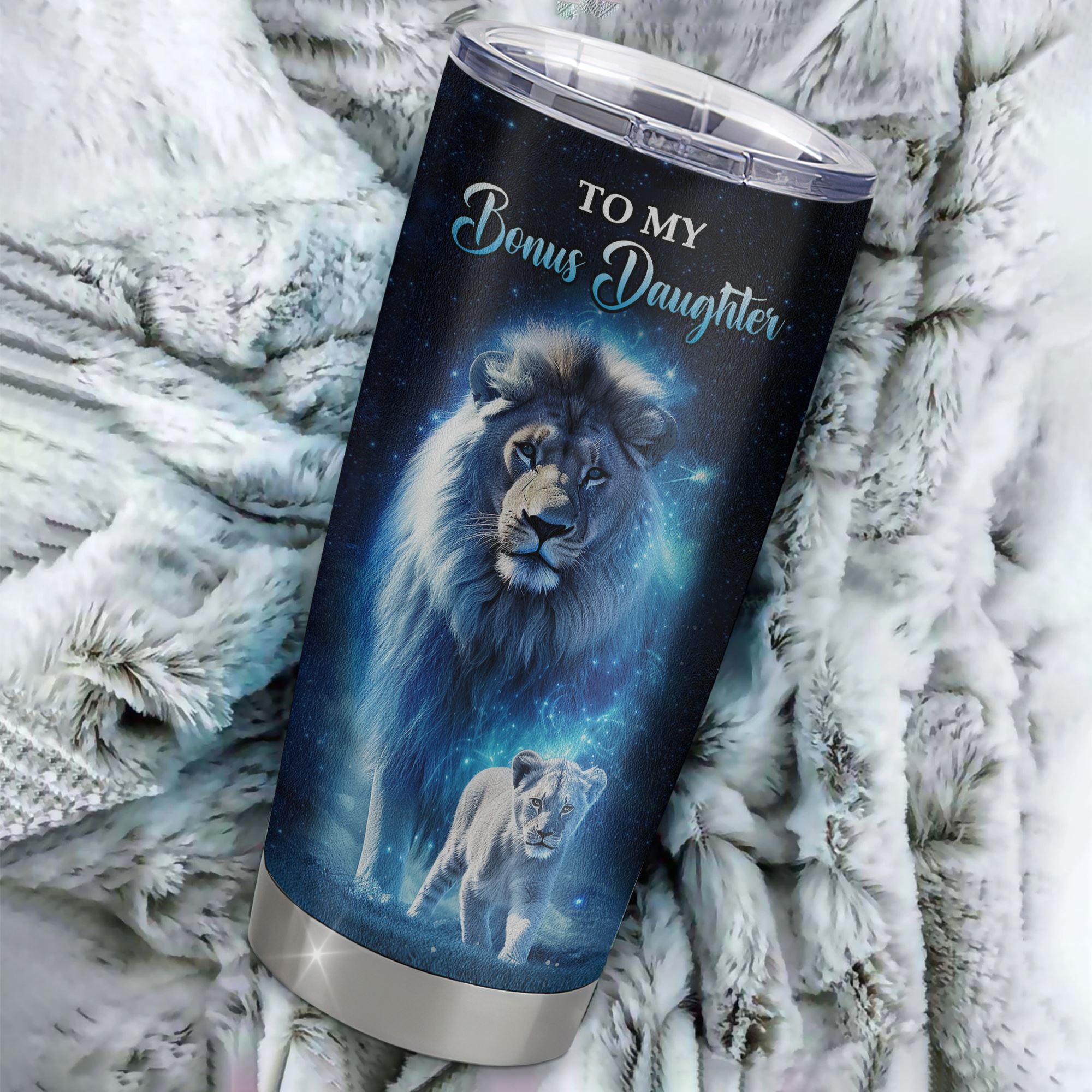 Personalized To My Bonus Daughter Lion Tumbler From Stepdad Stainless Steel Cup Today Is A Good Day Stepdaughter Gifts Birthday Graduation Christmas Custom Travel Mug | teecentury