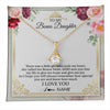 Alluring Beauty Necklace 18K Yellow Gold Finish | 1 | Personalized To My Bonus Daughter Necklace From Bonus Mom There Was A Little Girl Stepddaughter Birthday Jewelry Christmas Customized Gift Box Message Card | teecentury