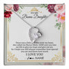 Forever Love Necklace 14K White Gold Finish | 1 | Personalized To My Bonus Daughter Necklace From Bonus Mom There Was A Little Girl Stepddaughter Birthday Jewelry Christmas Customized Gift Box Message Card | teecentury