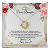 Love Knot Necklace 18K Yellow Gold Finish | 1 | Personalized To My Bonus Daughter Necklace From Bonus Mom There Was A Little Girl Stepddaughter Birthday Jewelry Christmas Customized Gift Box Message Card | teecentury