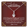Alluring Beauty Necklace 14K White Gold Finish | 1 | Personalized To My Bonus Daughter Necklace From Step Mother You'll Always Be My Stepdaughter Birthday Christmas Customized Gift Box Message Card | teecentury.myshopify