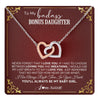 Interlocking Hearts Necklace Stainless Steel & Rose Gold Finish | 1 | Personalized To My Bonus Daughter Necklace From Step Mother You'll Always Be My Stepdaughter Birthday Christmas Customized Gift Box Message Card | teecentury.myshopify