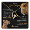 Forever Love Necklace 18K Yellow Gold Finish | 1 | Personalized To My Bonus Daughter Necklace From Stepdad Dad You Will Never Lose Lion Stepdaughter Birthday Gifts Christmas Customized Gift Box Message Card | teecentury