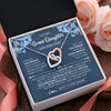 Interlocking Hearts Necklace Stainless Steel & Rose Gold Finish | 2 | Personalized To My Bonus Daughter Necklace From Stepdad Proud Of You Birthday Gifts For Stepdaughter Jewelry Gifts Christmas Custom Gift Box Message Card | https://teecentury.