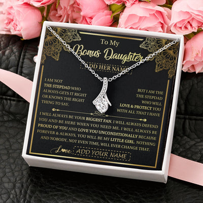 Alluring Beauty Necklace 14K White Gold Finish | 2 | Personalized To My Bonus Daughter Necklace From Stepdad Your Biggest Fan Birthday Gifts For Stepdaughter Gifts Christmas Jewelry Custom Gift Box Message Card | teecentury.myshopify