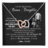 Interlocking Hearts Necklace Stainless Steel & Rose Gold Finish | 1 | Personalized To My Bonus Daughter Necklace From Stepfather Whenever You Feel Overwhelmed Stepdaughter Jewelry Birthday Christmas Customized Message Card | teecentury