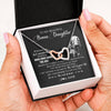 Interlocking Hearts Necklace Stainless Steel & Rose Gold Finish | 2 | Personalized To My Bonus Daughter Necklace From Stepfather Whenever You Feel Overwhelmed Stepdaughter Jewelry Birthday Christmas Customized Message Card | teecentury