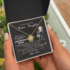 Love Knot Necklace 18K Yellow Gold Finish | 2 | Personalized To My Bonus Daughter Necklace From Stepfather Whenever You Feel Overwhelmed Stepdaughter Jewelry Birthday Christmas Customized Message Card | teecentury