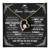 Forever Love Necklace 18K Yellow Gold Finish | 1 | Personalized To My Bonus Daughter Necklace From Stepmom Dad Inspirational Strength Bonus Daughter Birthday Gifts Christmas Customized Gift Box Message Card | teecentury