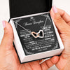 Interlocking Hearts Necklace Stainless Steel & Rose Gold Finish | 2 | Personalized To My Bonus Daughter Necklace From Stepmom Dad Inspirational Strength Bonus Daughter Birthday Gifts Christmas Customized Gift Box Message Card | teecentury