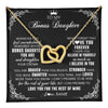 Interlocking Hearts Necklace 18K Yellow Gold Finish | 1 | Personalized To My Bonus Daughter Necklace From Stepmom Dad Inspirational Strength Bonus Daughter Birthday Gifts Christmas Customized Gift Box Message Card | teecentury