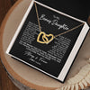 Interlocking Hearts Necklace 18K Yellow Gold Finish | Personalized To My Bonus Daughter Necklace From Stepmom Never Forget How Much I Love You Stepdaughter Birthday Christmas Customized Gift Box Message Card | teecentury