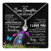 Alluring Beauty Necklace 14K White Gold Finish | 1 | Personalized To My Bonus Daughter Necklace From Stepmom Stepdad Butterfly Sometimes Say I Love You Stepdaughter Birthday Christmas Gift Box Message Card | teecentury.myshopify