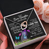 Interlocking Hearts Necklace Stainless Steel & Rose Gold Finish | 2 | Personalized To My Bonus Daughter Necklace From Stepmom Stepdad Butterfly Sometimes Say I Love You Stepdaughter Birthday Christmas Gift Box Message Card | teecentury.myshopify