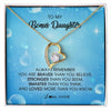 Forever Love Necklace 18K Yellow Gold Finish | Personalized To My Bonus Daughter Necklace From Stepmother Always Remember You Are Braver Stepdaughter Jewelry Birthday Christmas Customized Message Card | teecentury