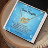 Interlocking Hearts Necklace 18K Yellow Gold Finish | Personalized To My Bonus Daughter Necklace From Stepmother Always Remember You Are Braver Stepdaughter Jewelry Birthday Christmas Customized Message Card | teecentury