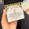 Alluring Beauty Necklace 18K Yellow Gold Finish | Personalized To My Bonus Daughter Necklace From Stepmother Stepdad Sunflower You Are My Sunshine Stepdaughter Jewelry Birthday Customized Gift Box Message Card | teecentury