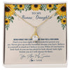 Alluring Beauty Necklace 18K Yellow Gold Finish | Personalized To My Bonus Daughter Necklace From Stepmother Stepdad Sunflower You Are My Sunshine Stepdaughter Jewelry Birthday Customized Gift Box Message Card | teecentury
