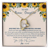 Forever Love Necklace 18K Yellow Gold Finish | Personalized To My Bonus Daughter Necklace From Stepmother Stepdad Sunflower You Are My Sunshine Stepdaughter Jewelry Birthday Customized Gift Box Message Card | teecentury